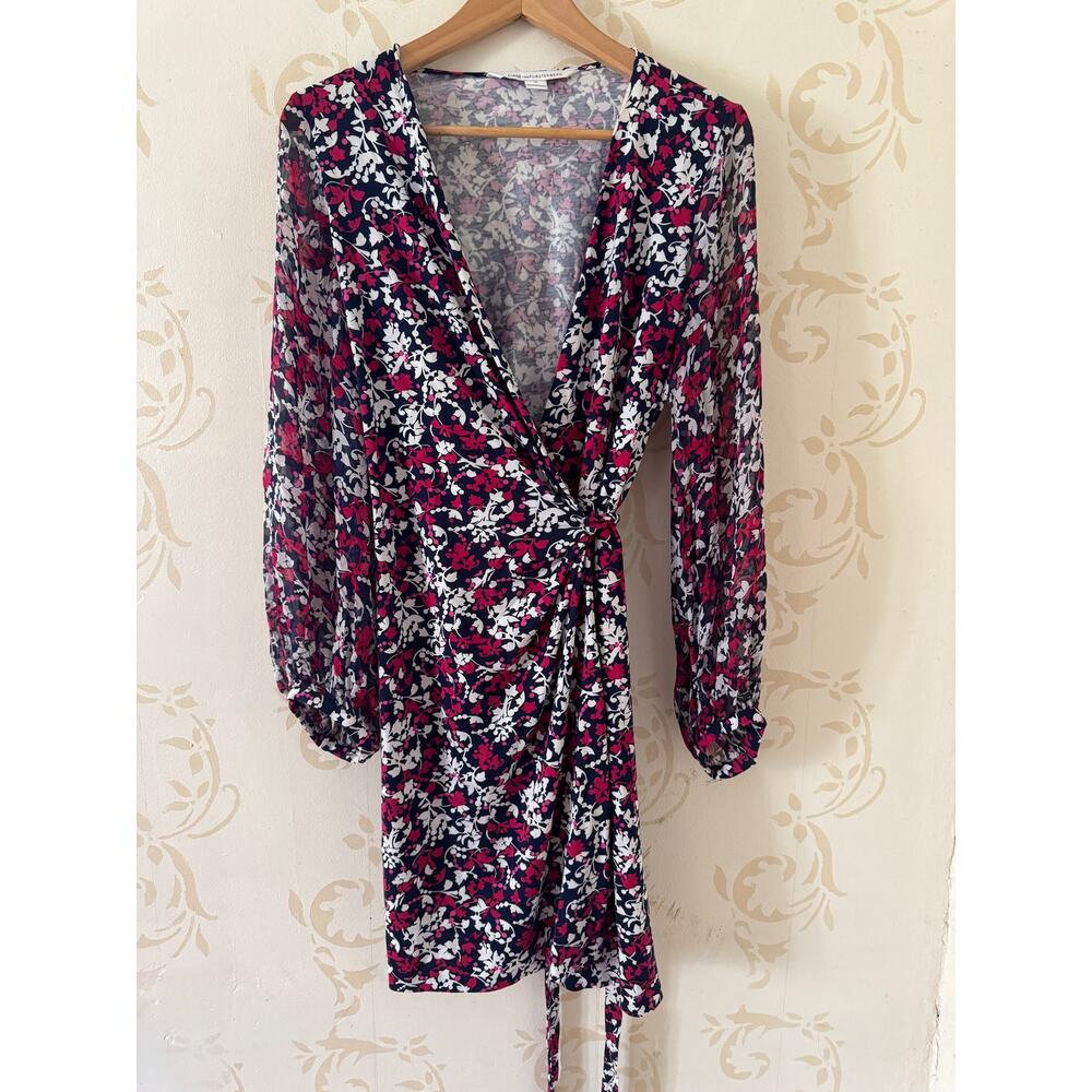 Diane Von Furstenberg Silk Blend Wrap Dress Ladies Size 10